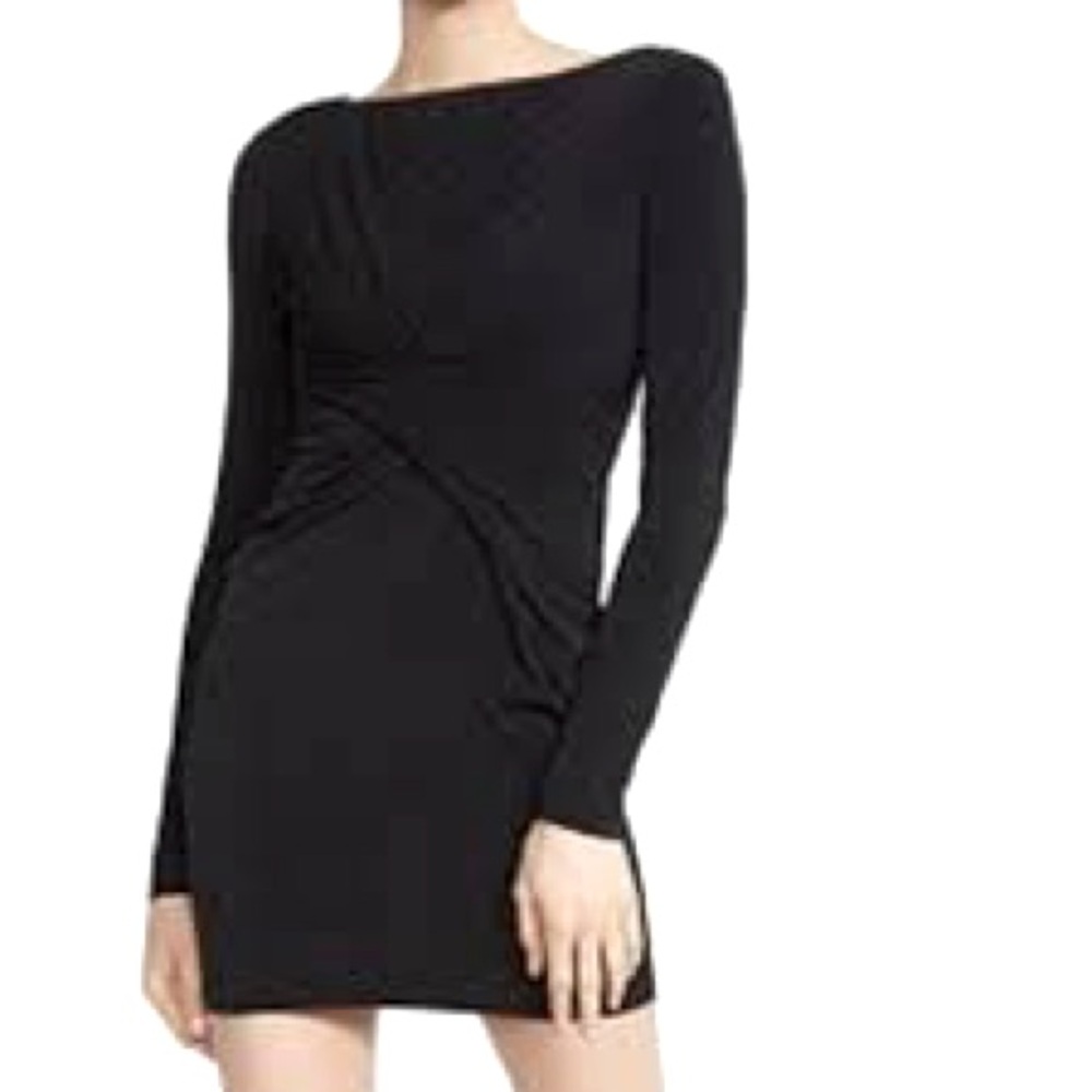Bailey 44 NWOT Clandestine draped long sleeves sleeve dress in black size XS